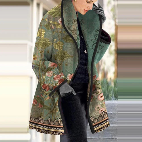 Damen Kimono-Mantel mit floralem Jacquard-Muster und lockerer Passform