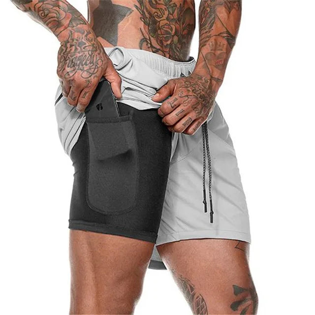 W&W Mode | Herren 2 in 1 Laufshorts Schnelltrocknend Für Sport Und Training Selfico