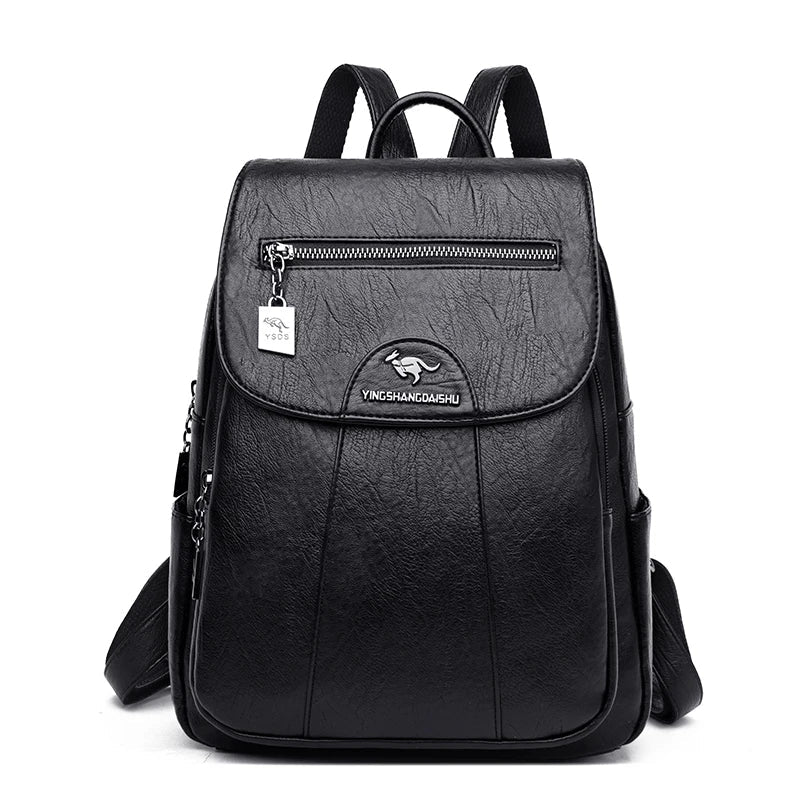 W&W Mode | Großer Leder Rucksack Mit Diebstahlschutz Für Damen