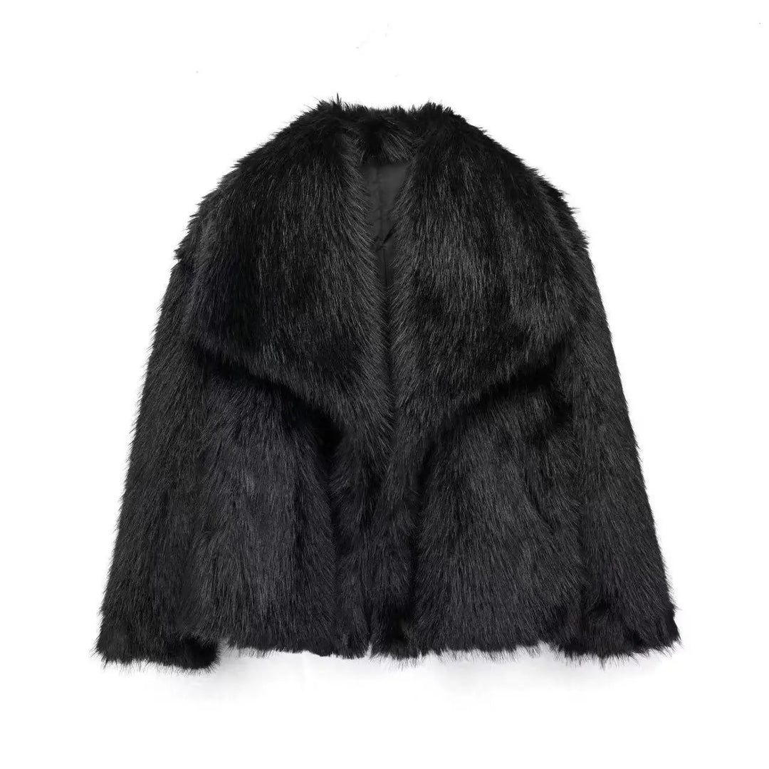 W&W Mode - Damen Queen Stil Langarm Kreuzschnitt Mantel