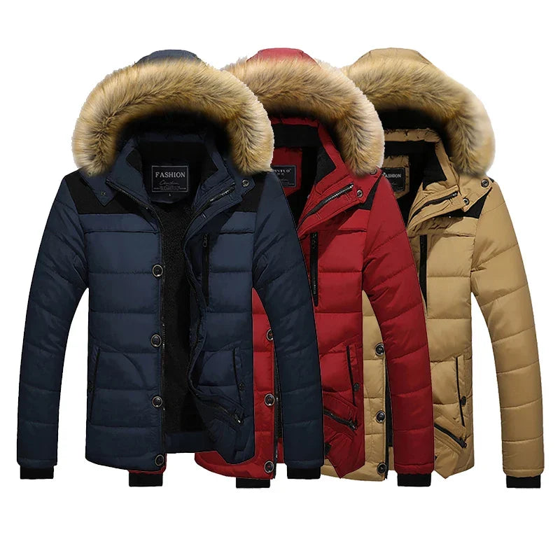W&W Mode | Herren Winterjacke mit Fellkapuze