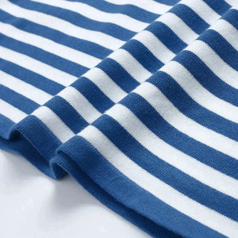 W&W Mode - Damen gestreiftes Rundhalslangarm-Top