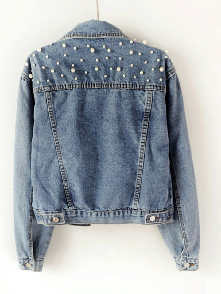 W&W Mode Exklusive Lina Jeansjacke | Denim-Liebling mit stilvoller Perlenverzierung