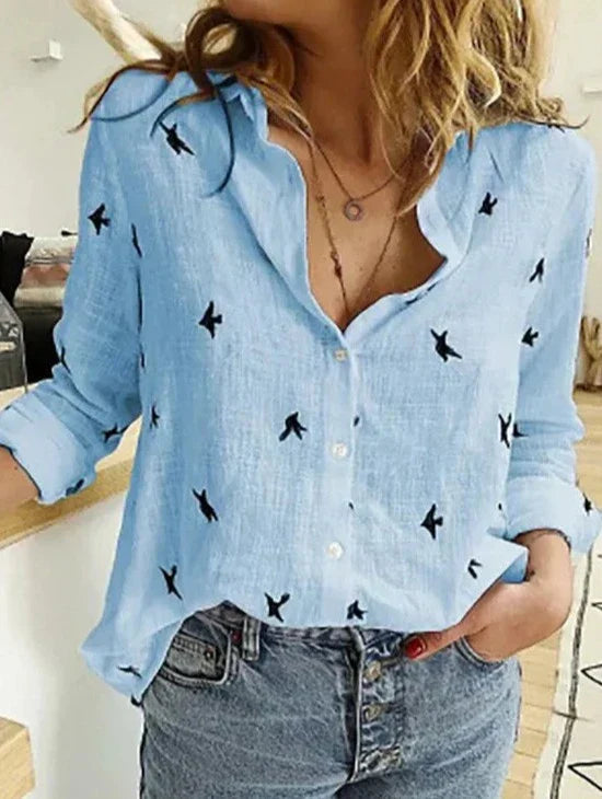 W&W Mode | Elegantes, lässiges Langarmshirt für Damen aus Polyester