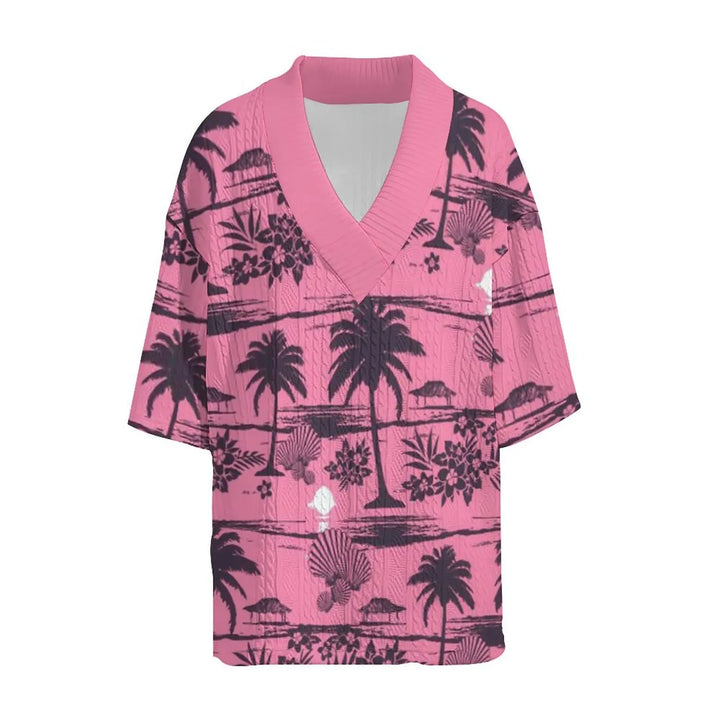 W&W Mode Set - Rosa Palmen - Jacquard - Sommer
