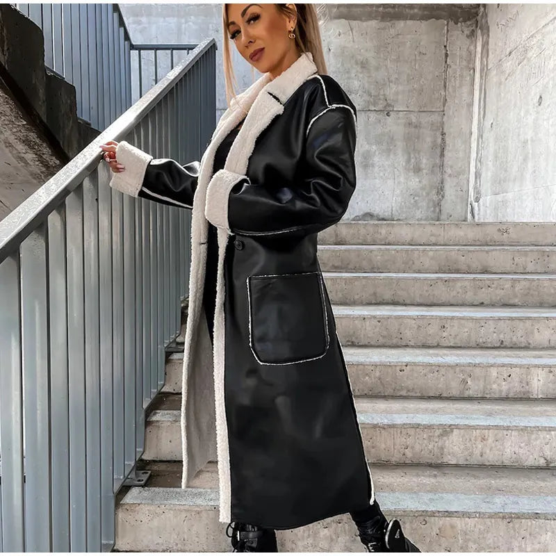 Lederjacke mit Pelz