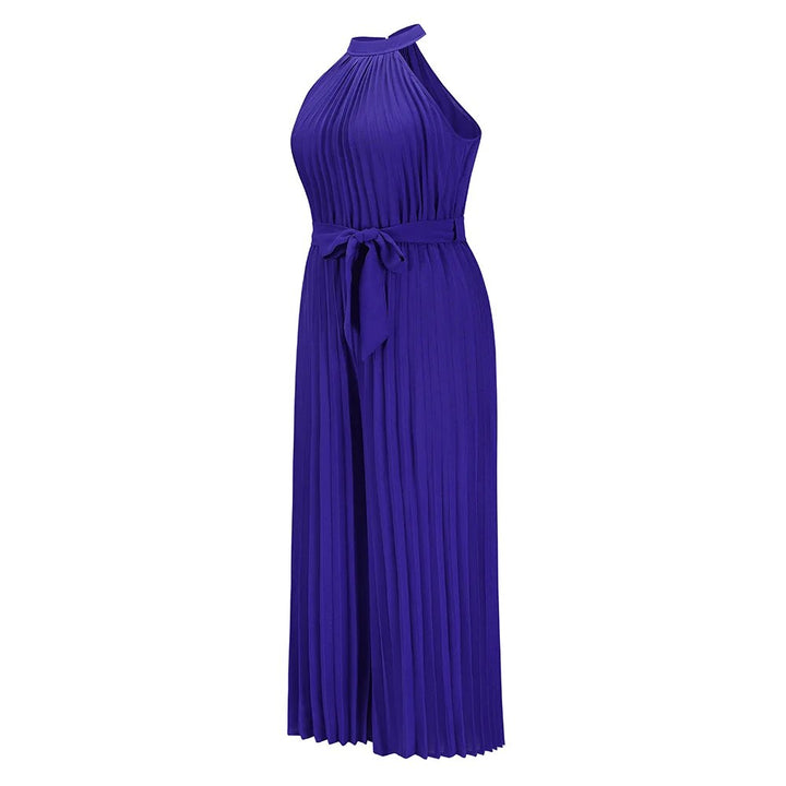 W&W Mode | Plissierter Overall mit Neckholder und Gürtel