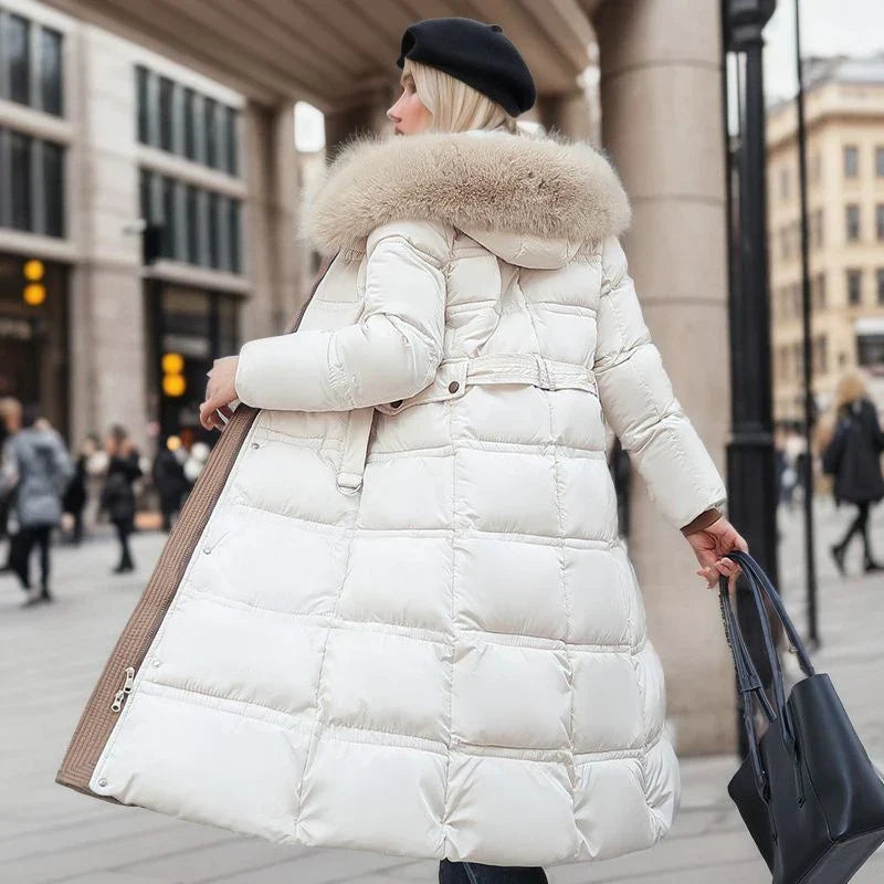 W&W Mode - Winterjacke mit Fellkragen und Gürtel