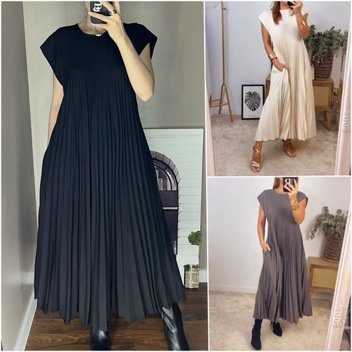 W&W Mode | Ärmelloses Elegantes Plissee Kleid
