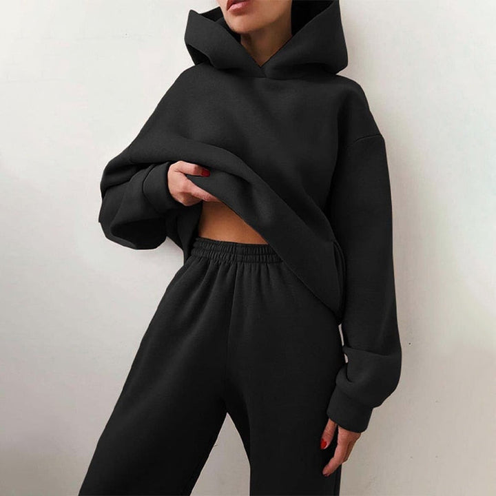 W&W Mode Kuschelige Damen-Set mit Hoodie und Sweatpants | Bequeme Pullover-Sweatshirts