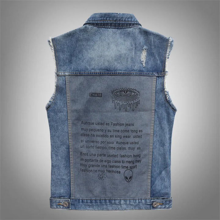 W&W Mode | Jeansweste Mit Patches Für Herren