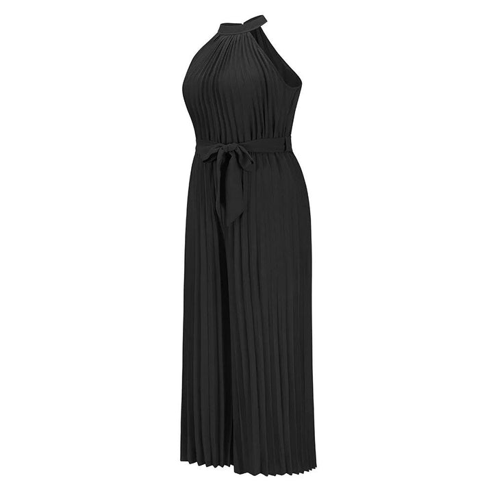 W&W Mode | Plissierter Overall mit Neckholder und Gürtel
