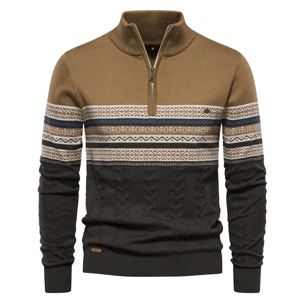 W&W Mode - Wärmender Strickpullover mit Halbem Rollkragen