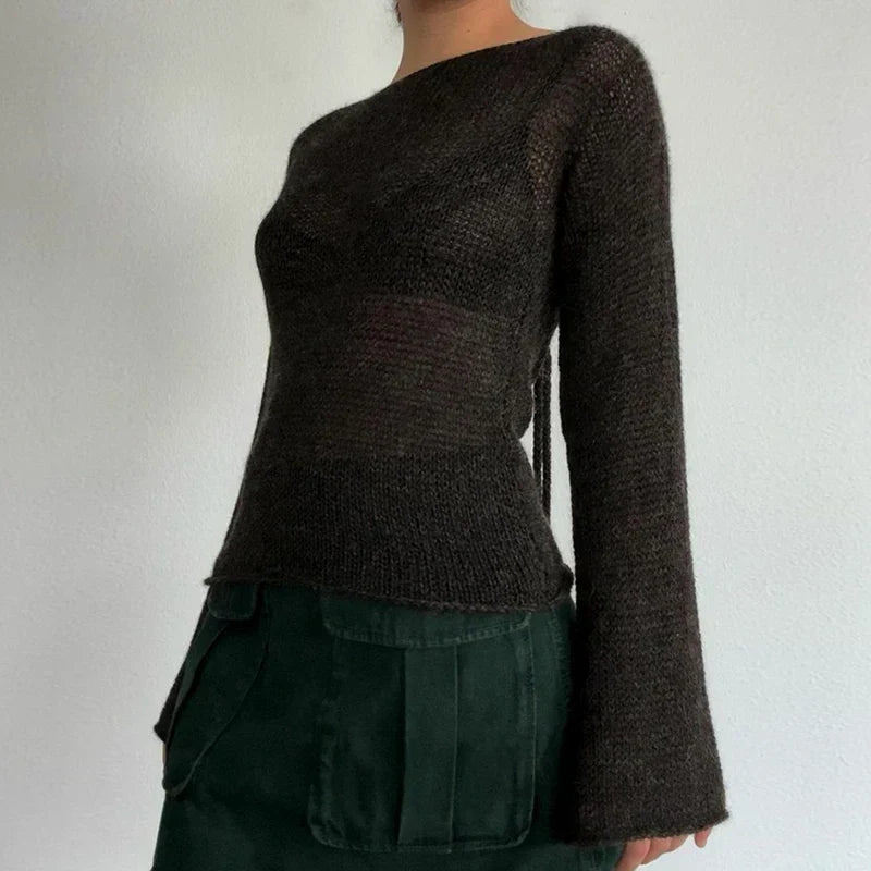W&W Mode | Lockerer Strickpullover mit Glockenärmeln
