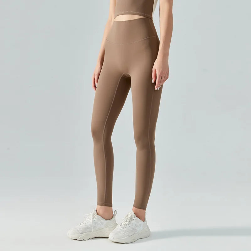 W&W Mode | Emily Sportswear Naked Hochtaillierte Tight Yoga Hosen Doppelseitig Gebürstet Pfirsich Po-Hebende Lauf Sport Fitness Leggings