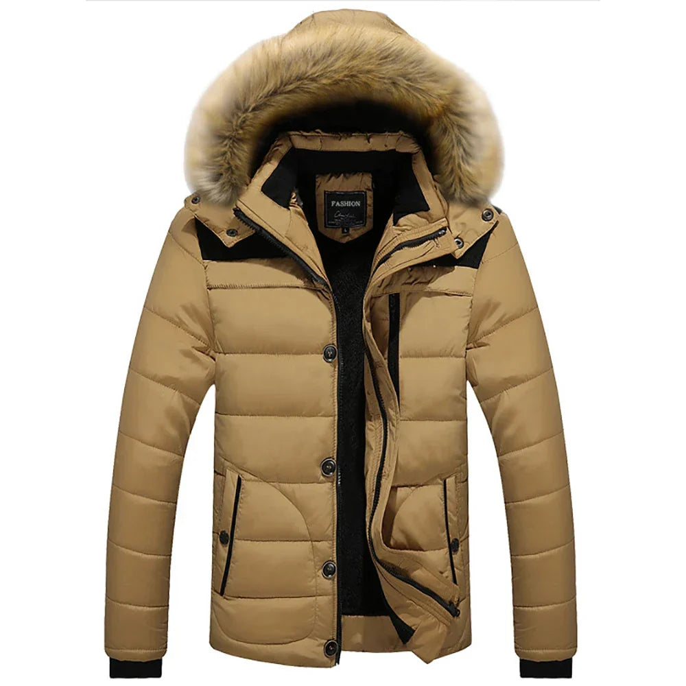 W&W Mode | Herren Winterjacke mit Fellkapuze