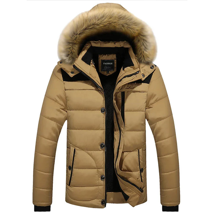 W&W Mode | Herren Winterjacke mit Fellkapuze