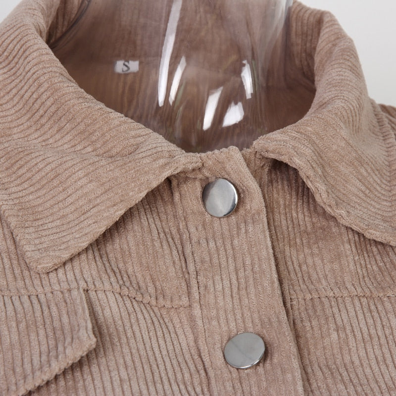 W&W Mode | Corduroy Crop Jacke für Damen Herbstmode 2023