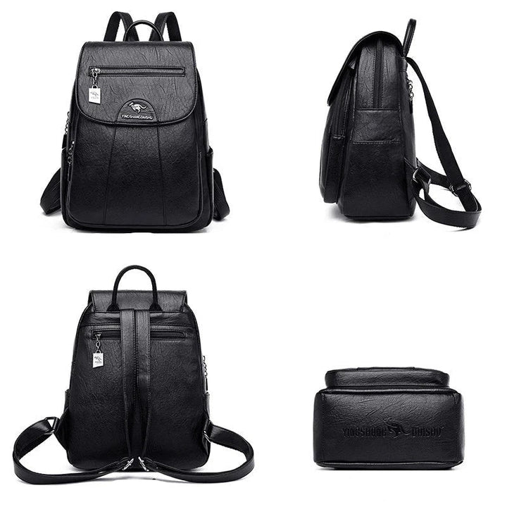 W&W Mode | Großer Leder Rucksack Mit Diebstahlschutz Für Damen
