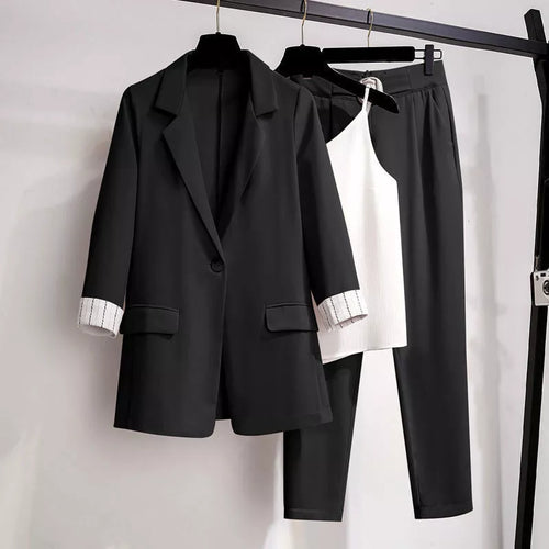 W&W Mode | Eleganter Dreiteiliger Anzug in Übergröße Für Damen