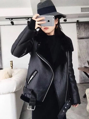 W&W Mode - Dicke Faux-Lederjacke