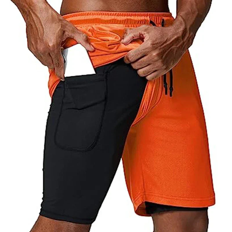 W&W Mode | Herren 2 in 1 Laufshorts Schnelltrocknend Für Sport Und Training Selfico