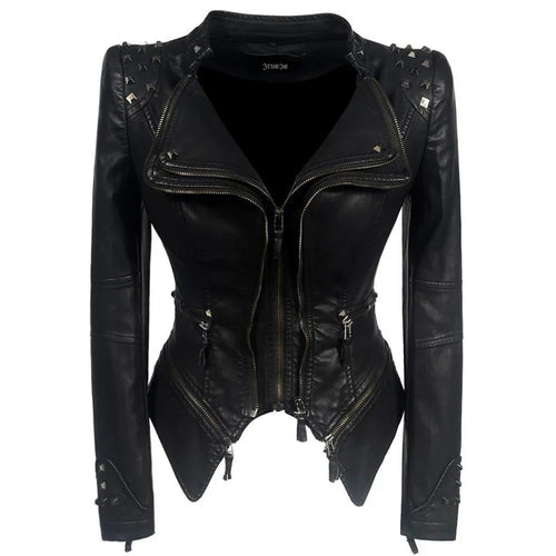 Damen-Lederjacke im klassischen, vielseitig kombinierbaren Stil