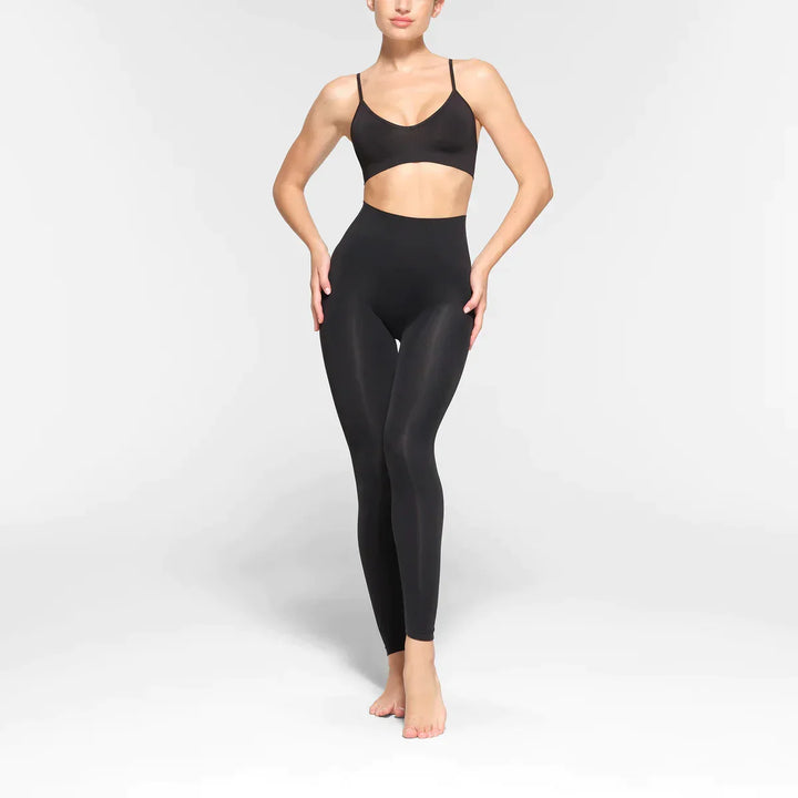 Damen nahtlose Leggings mit hohem Bund und Raffung am Gesäß