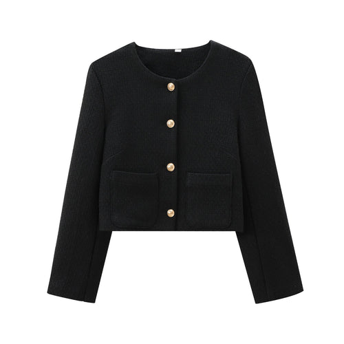 W&W Mode | Tweed Blazer in Schwarz