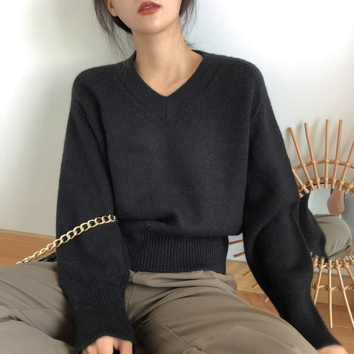 W&W Mode | Minimalismus V-ausschnitt Pullover Pullover