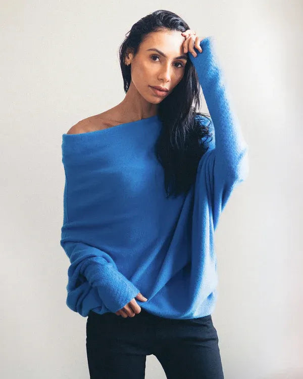 W&W Mode | Asymmetrischer Damenpullover mit eleganter Drapierung