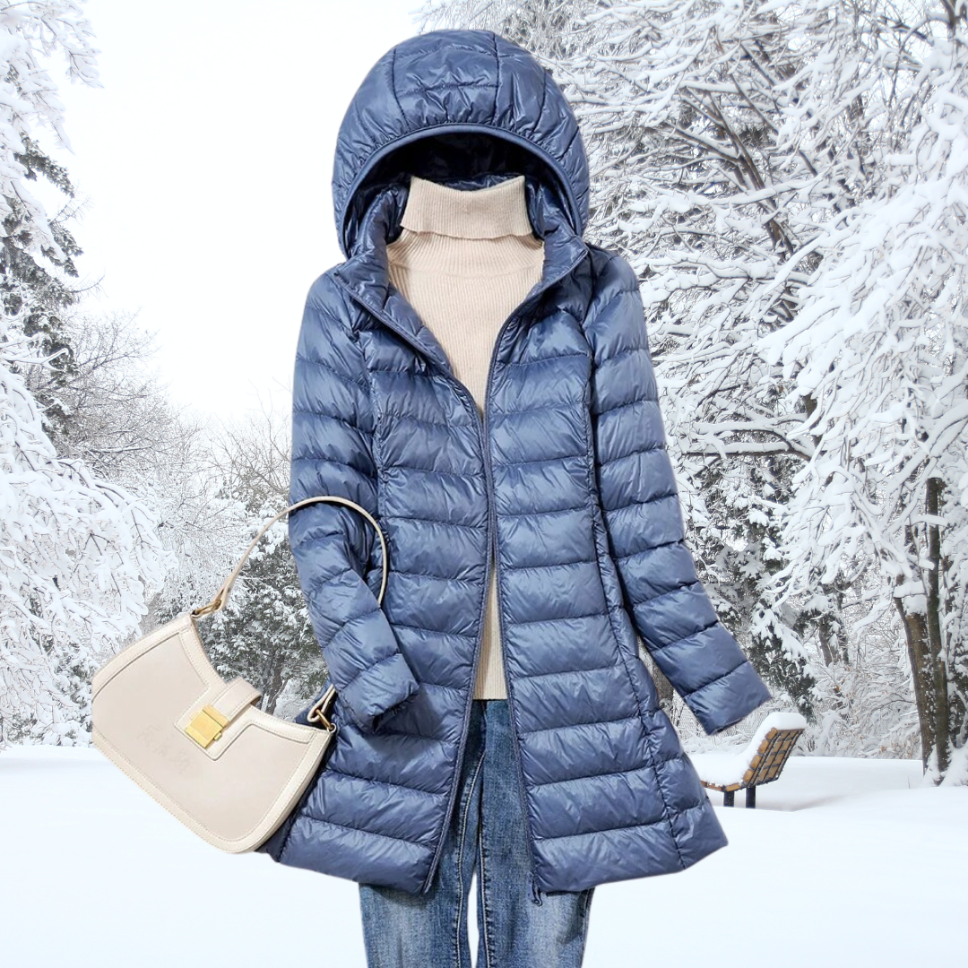 W&W Mode | Damen Pufferjacke - gesteppte Winterjacke mit Kapuze und Reißverschluss