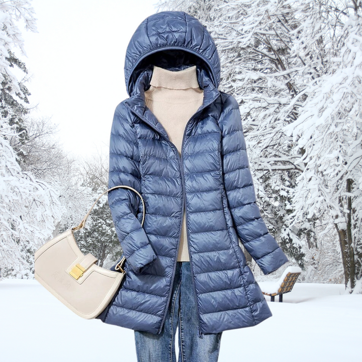 W&W Mode | Damen Pufferjacke - gesteppte Winterjacke mit Kapuze und Reißverschluss