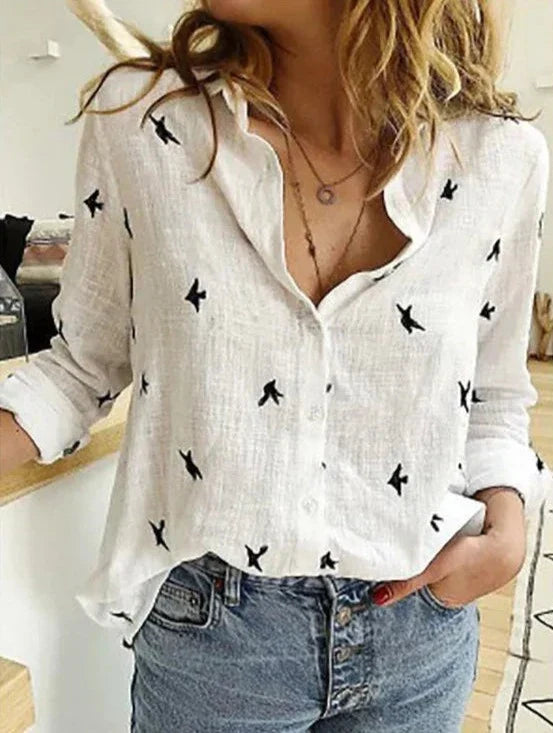 W&W Mode | Elegantes, lässiges Langarmshirt für Damen aus Polyester