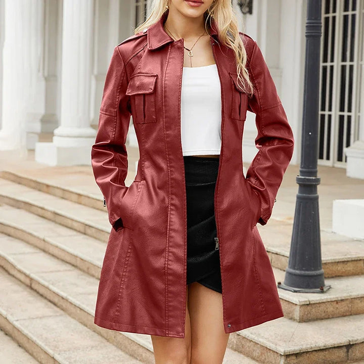 Slim-Jacke aus Kunstleder