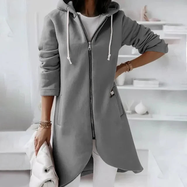 W&W Mode | Kapuzenstrickjacke mit geschwungenem Saum