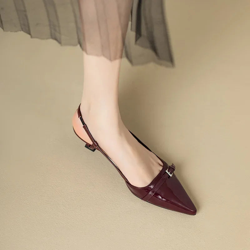 W&W Mode | Lackleder Sandalen mit komfortablem Blockabsatz