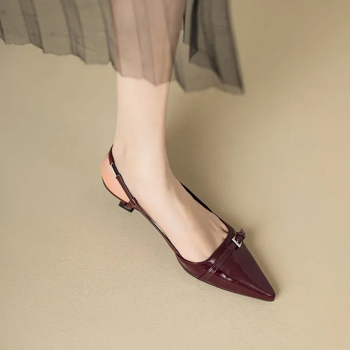 W&W Mode | Lackleder Sandalen mit komfortablem Blockabsatz