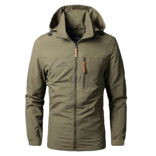 W&W Mode Herrenjacke Wasserdichte Kapuzenjacke | Windbreaker Elastischer Mantel für Männer