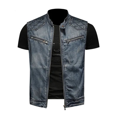 W&W Mode | Retro Herren Distressed Jeansjacke