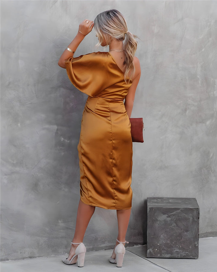W&W Mode Party Dress | Elegantes Abendkleid mit einer Schulterpartie