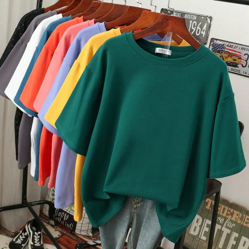 W&W Mode | Kuscheliges Baumwoll-Basic T-Shirt In Übergröße für Frauen