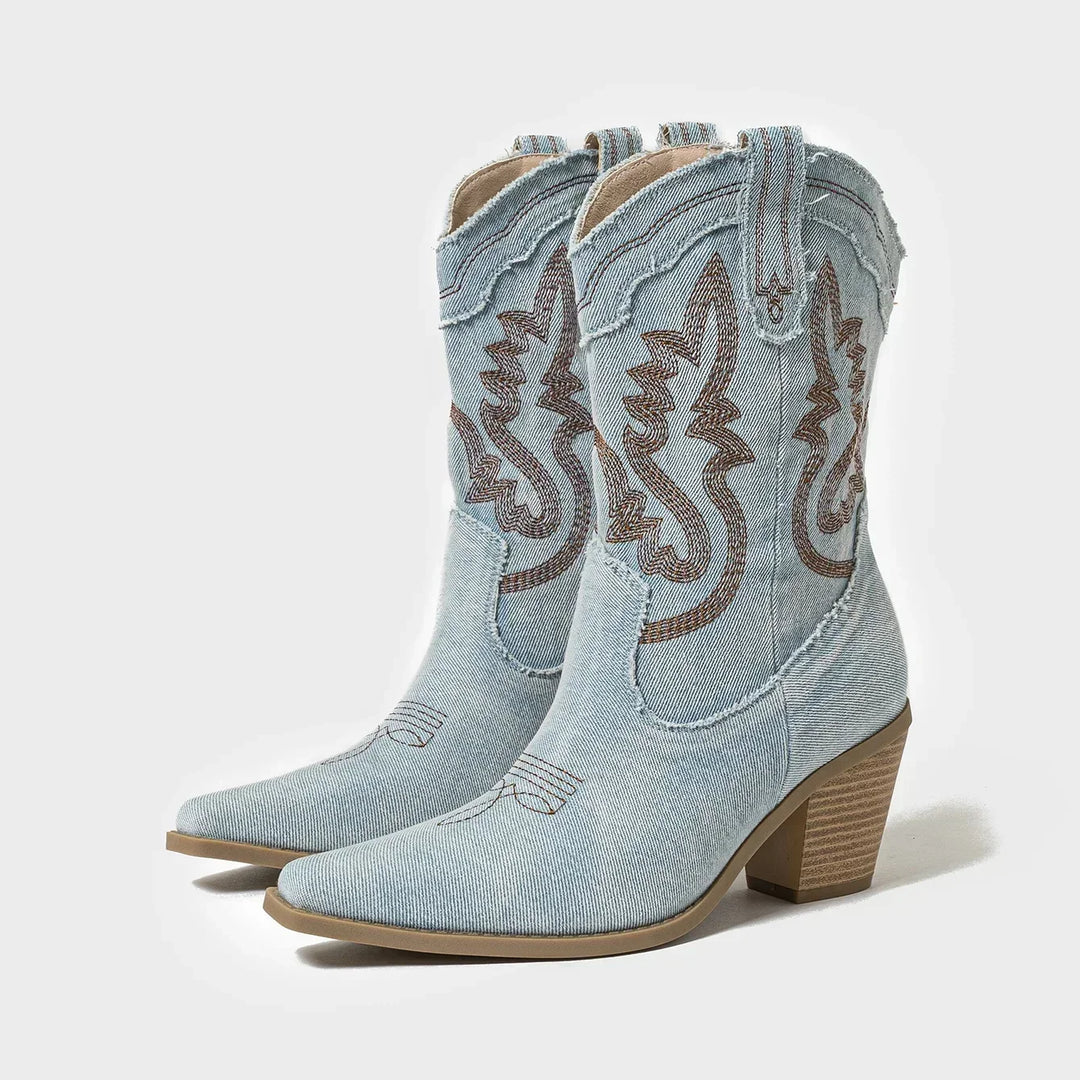 W&W Mode | Bestickte Western Cowboystiefel Für Damen