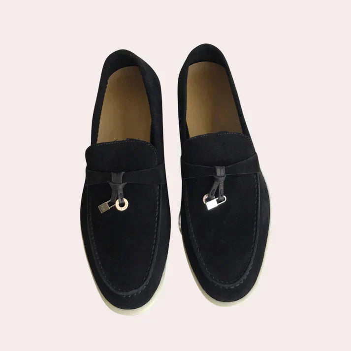 Damen Wildleder-Loafer mit dekorativen Tasseln