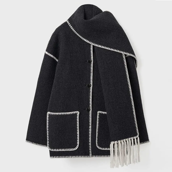 Jacke mit Fransen-Schal