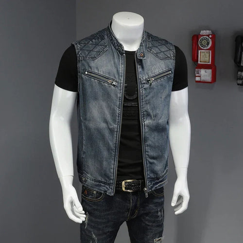 W&W Mode | Retro Herren Distressed Jeansjacke