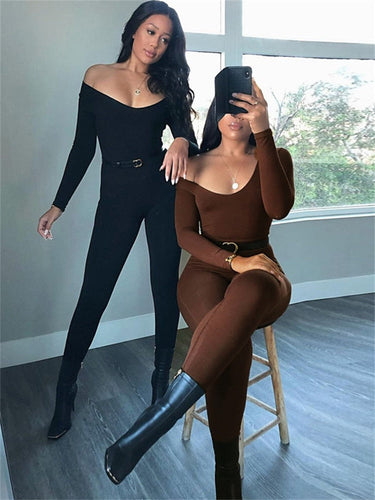 Damen Jumpsuit mit rundem Ausschnitt aus 95% Polyester und 5% Elasthan