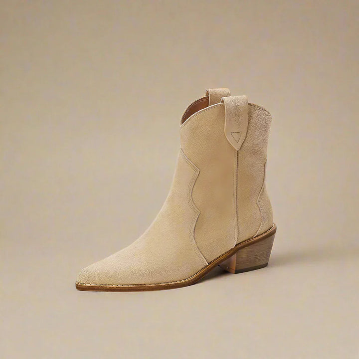 W&W Mode | Rindsleder Damen Wildleder Damen Stiefel Mit Absatz