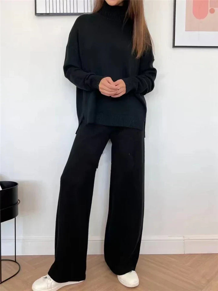 W&W Mode | teilige Loungewear-Set - gestrickter Damenpullover und Hose