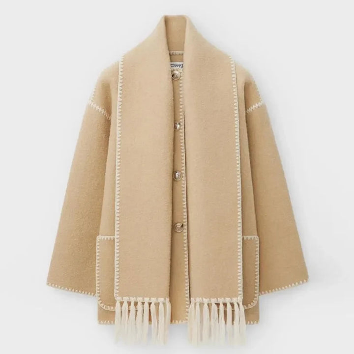 Jacke mit Fransen-Schal